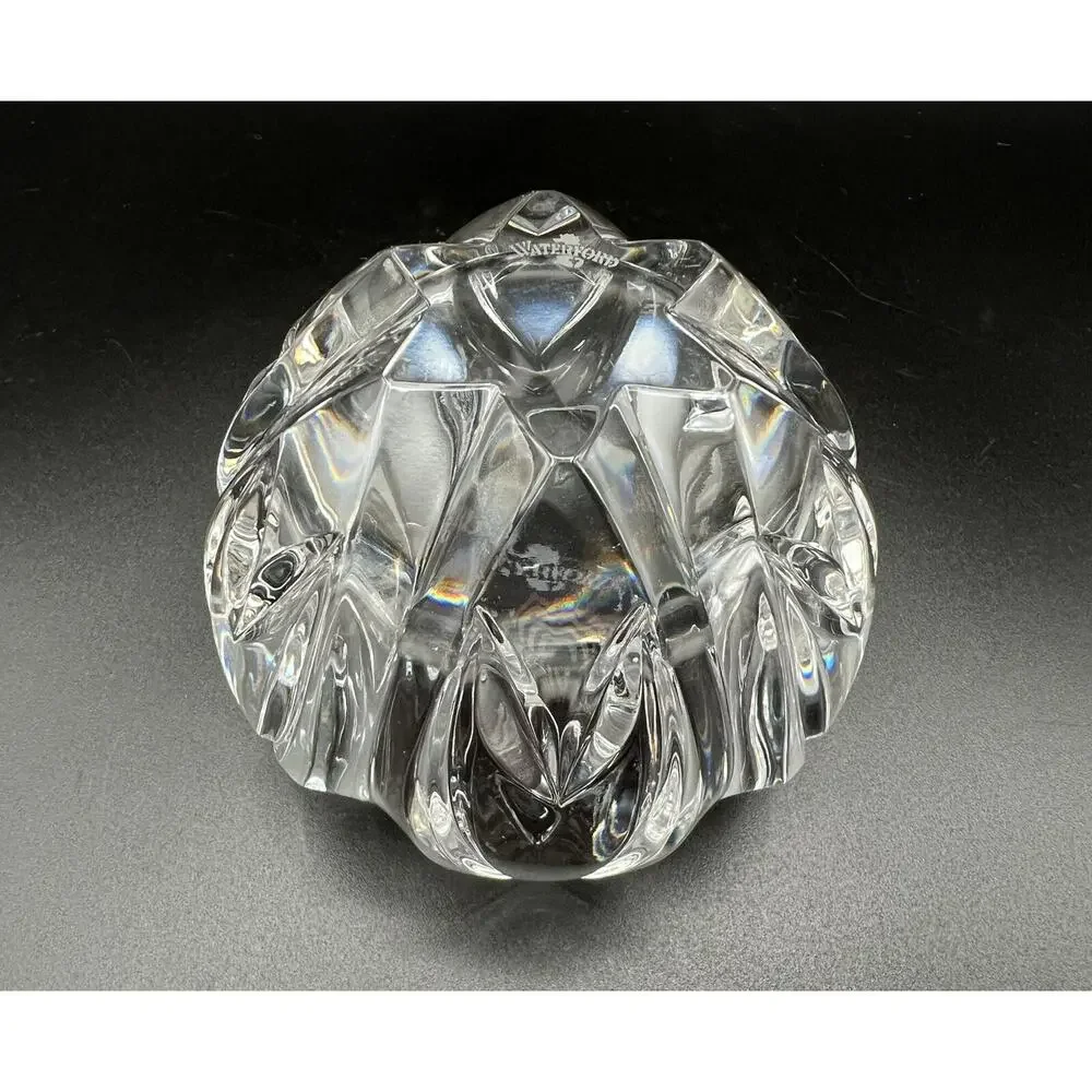 Waterford Crystal Lotus Shaped Votive Tea Light Candle Holder 2.5” Elegant Glass